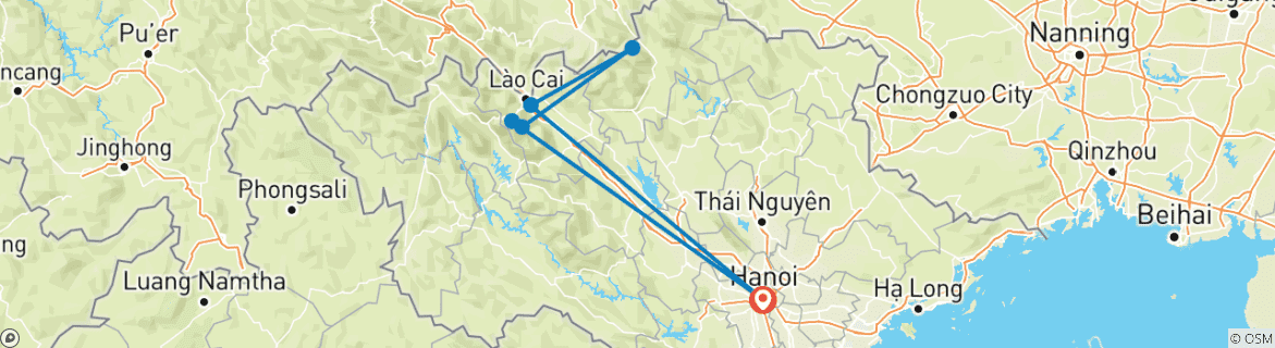 Map of Authenic Experiences in Hanoi & Sapa with Cooking Class, Market, Ethnic Group People, Trekking,...