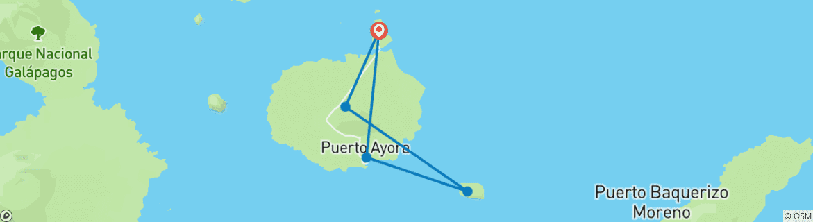 Image d'une carte montrant l'itinéraire du circuit