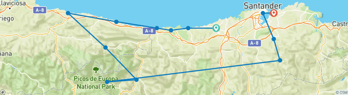 Imagen de un mapa que muestra la ruta del circuito