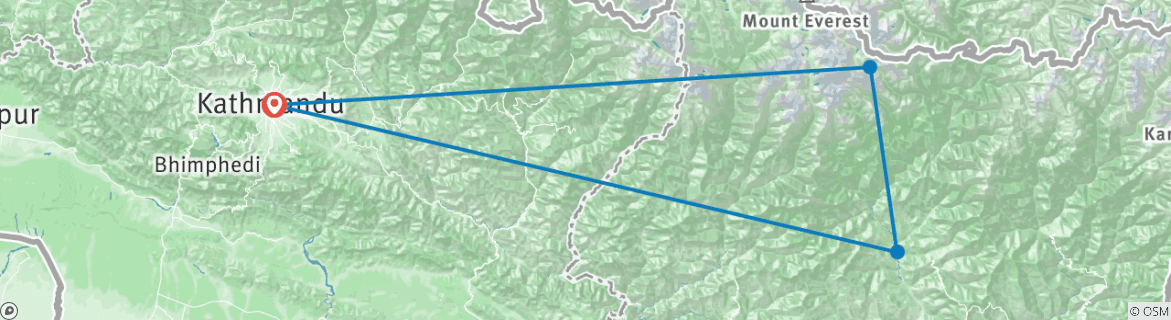 Map of Makalu Base Camp Trek 21 days