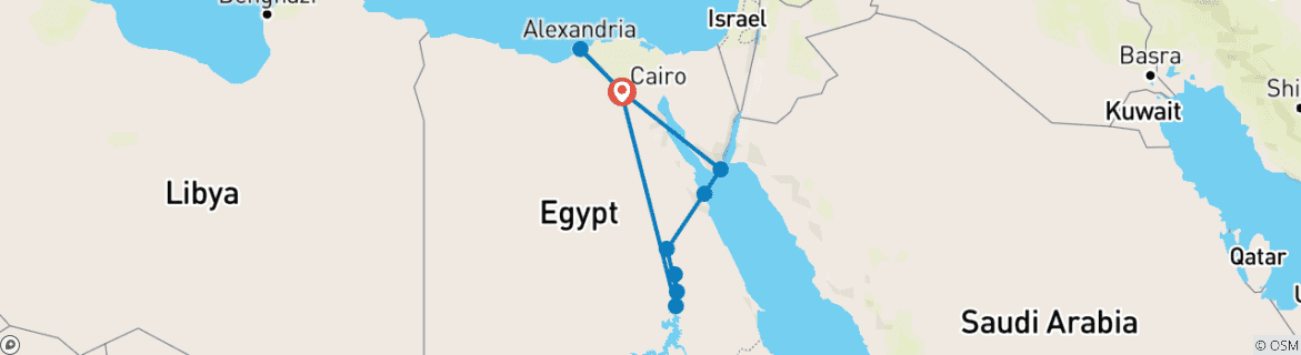 Map of 21 Days All Egypt Sightseeing Travel package