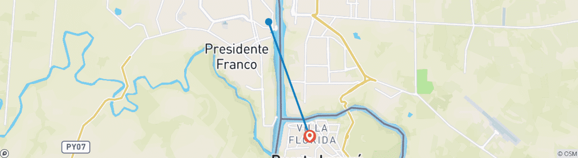 Foto van een kaart met de route van de rondreis