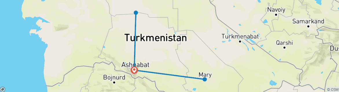 Map of Explore Turkmenistan