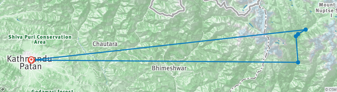 Map of Everest Panorama Trek