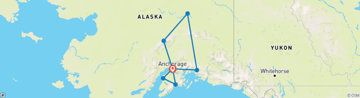 Map of Majestic Alaska (10 Days)