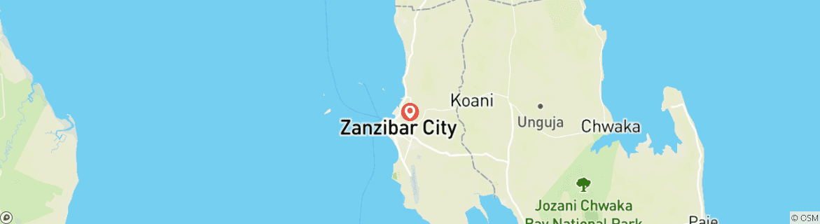 Mapa de Circuito de 3 días a la playa de Zanzíbar