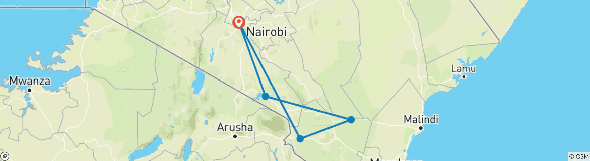 Foto van een kaart met de route van de rondreis