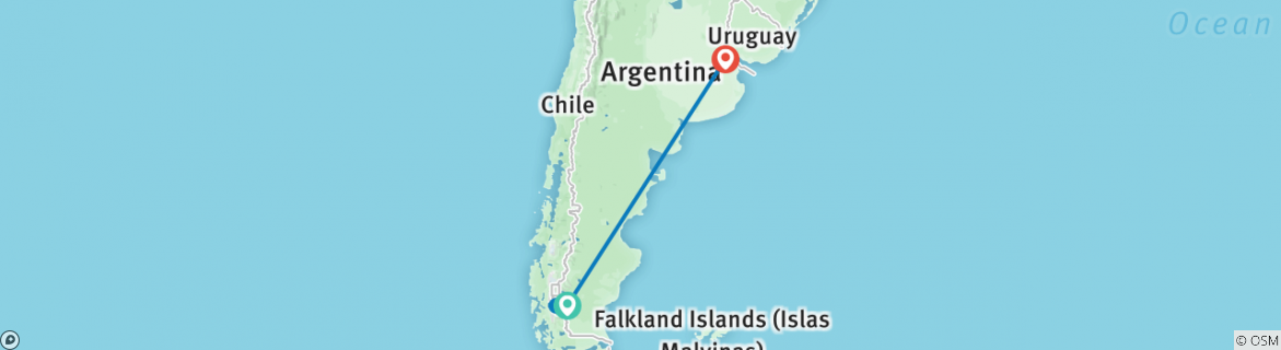 Carte du circuit Argentine : Calafate et; Buenos Aires ou vice- versa - 5 jours