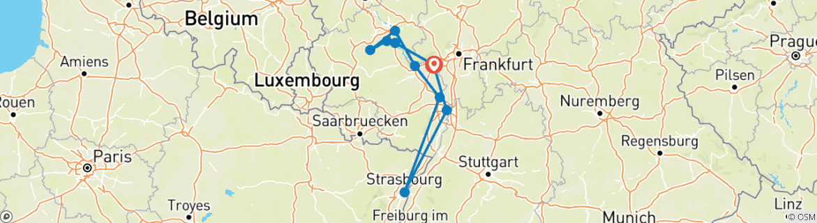 Map of Moselle River Cruise (Mainz-Mainz) - MS Crucevita 4*sup