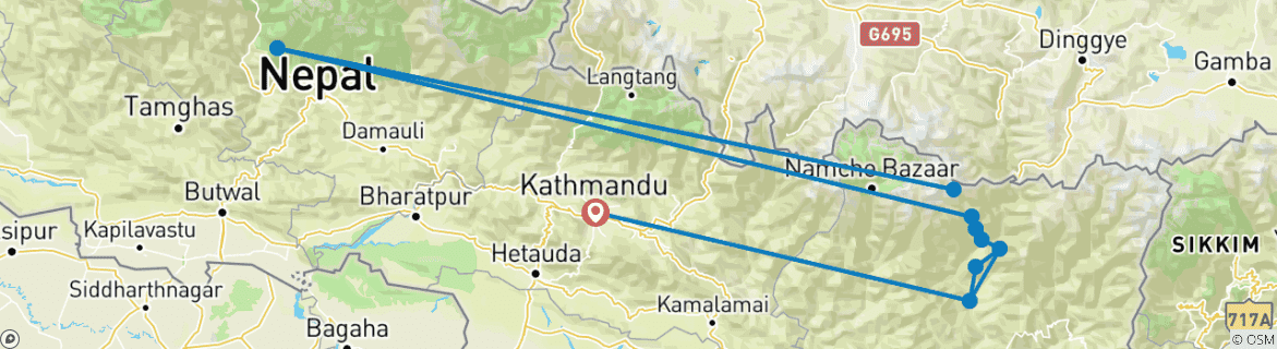 Map of Makalu Base Camp Trek