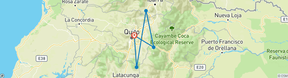 Map of Culture and Traditional tour in Quito 6D - 5N