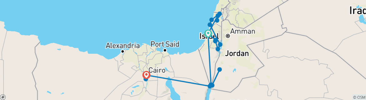 Image d'une carte montrant l'itinéraire du circuit