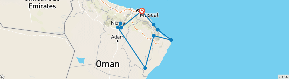 Carte du circuit Découvrez la magie d'Oman