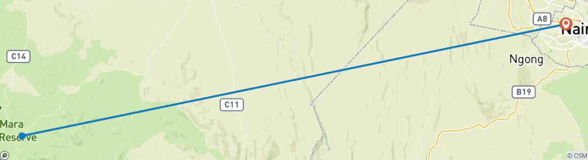 Mapa de Safari estándar de 3 días a Zuru Masai Mara