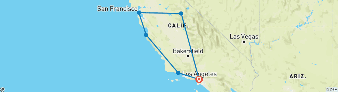 Map of California Express - 3 Days