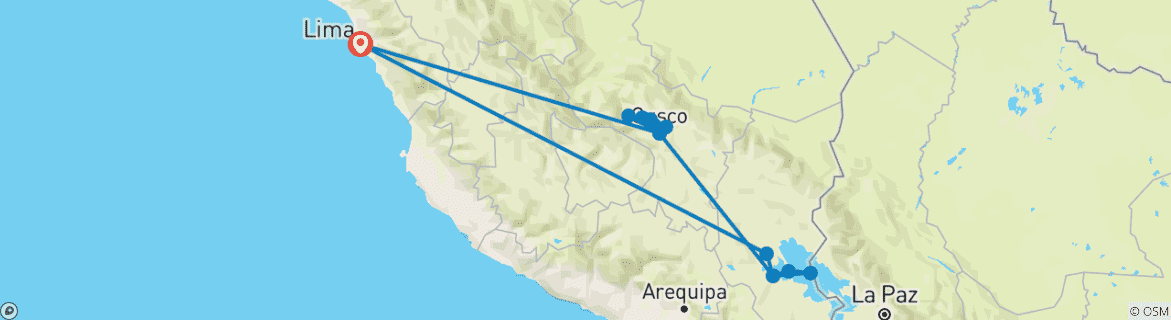 Mapa de 10/09 Perú Misterioso- Lima Cusco Machu Picchu Lago Titicaca