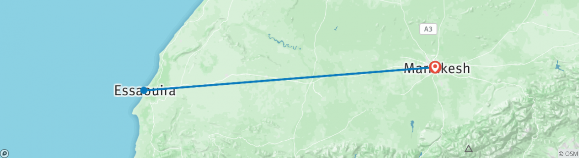 Carte du circuit Marrakech et la côte atlantique - 8 jours