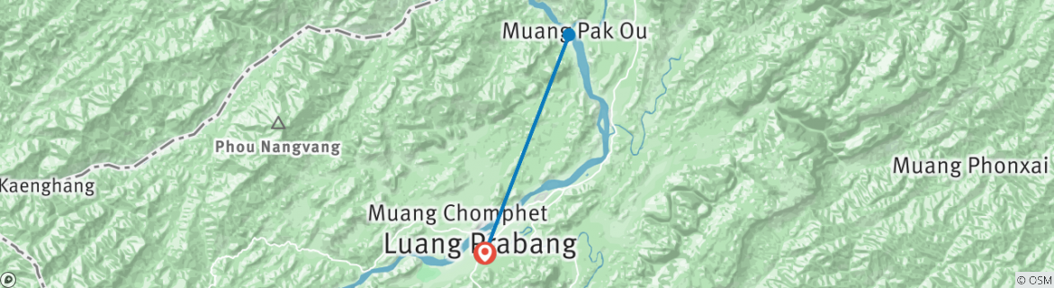 Map of Best Ever Luang Prabang Sightseeing Tour for 3 Days