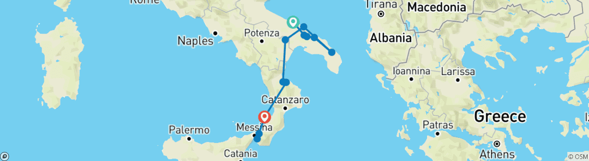 Map of Unkown Italy: Calabria, Basilicata and Apulia