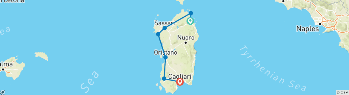 Map of Sardinia: Magic Tour