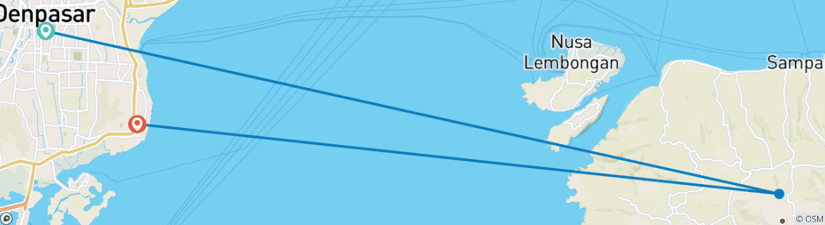 Carte du circuit 3 jours d'expérience sur l'île de Nusa Penida