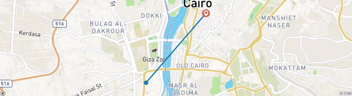 Map of Cairo Highlights - 3 Days Tours Giza Pyramids, Egyptian Museum (No Hotels included)