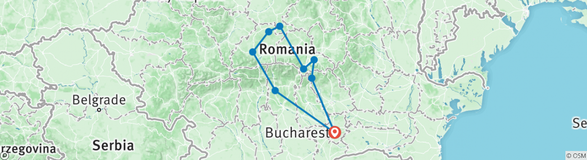 Map of 3 Days Trip in Romania