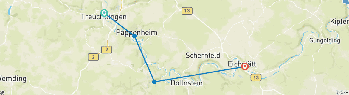 Map of Altmühltal-Panorama Path