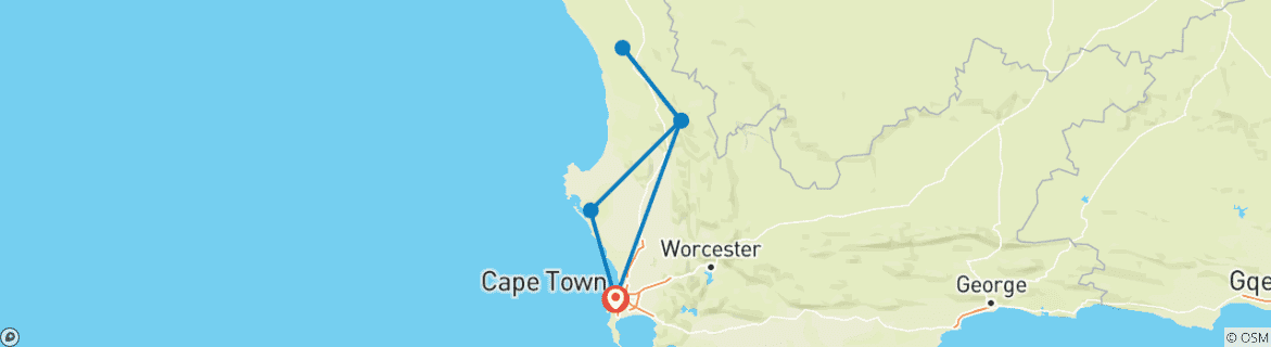 Map of South Africa Flower Safari Namaqualand & West Coast