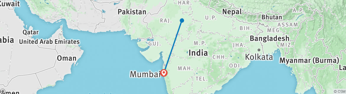 Distance Between Mumbai To Jaipur By Flight