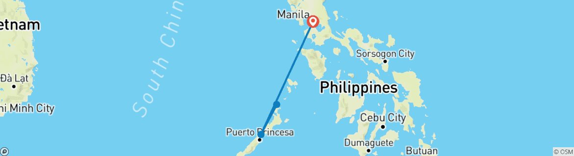 Map of 9-Day Philippines Highlights Plus