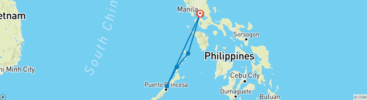 Carte du circuit Une semaine à Palawan, Philippines