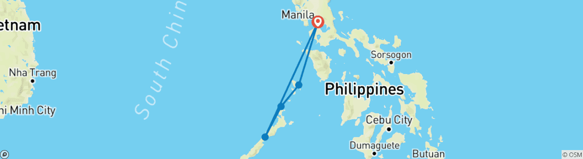 Carte du circuit Une semaine à Palawan, Philippines
