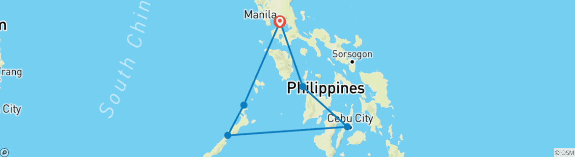 Karte mit der Reiseroute