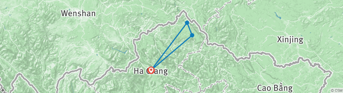 Karte mit der Reiseroute