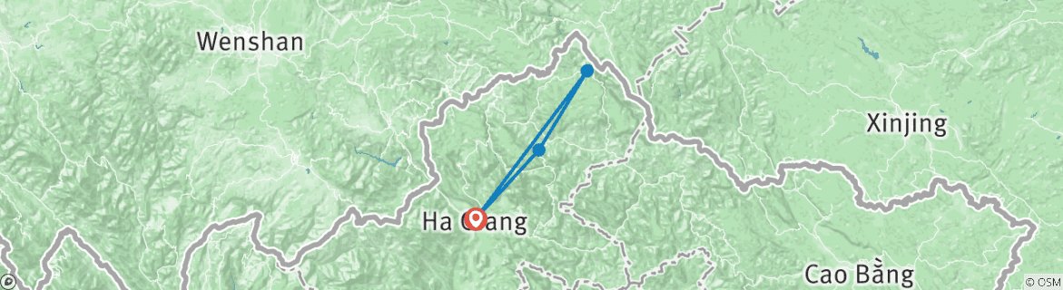 Karte mit der Reiseroute