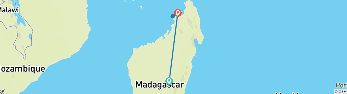 Map of Madagascar Nosy Be Experience for 6 Days/5 Nights