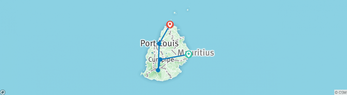 Map of Mauritius Experience 5Days /4 Nights (Comfort Plus )