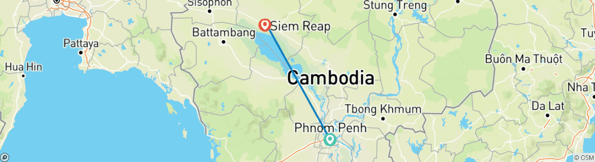 Image d'une carte montrant l'itinéraire du circuit