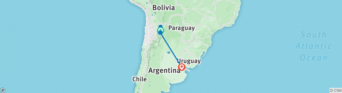 Karte von Argentinien: Jujuy, Salta & Buenos Aires oder umgekehrt - 7 Tage