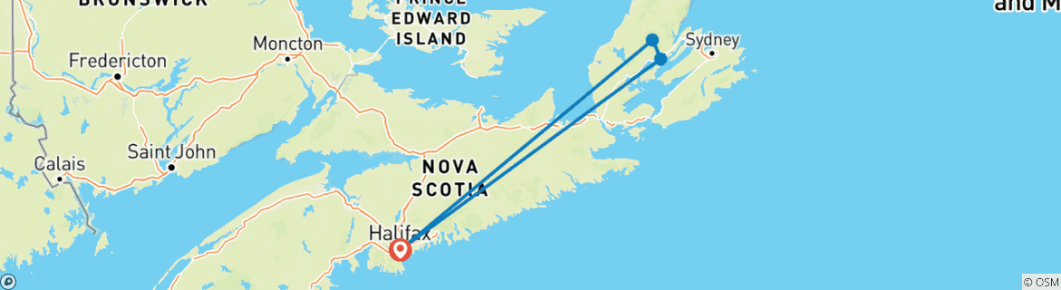 Map of Nova Scotia City Lights & Country Sights