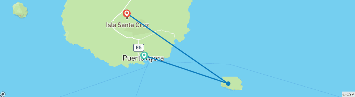 Foto van een kaart met de route van de rondreis