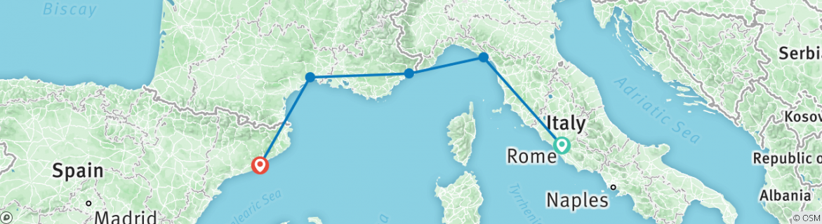 travel from rome to barcelona