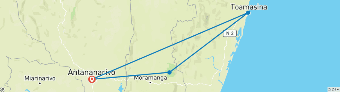 Map of Madagascar splendid East journey