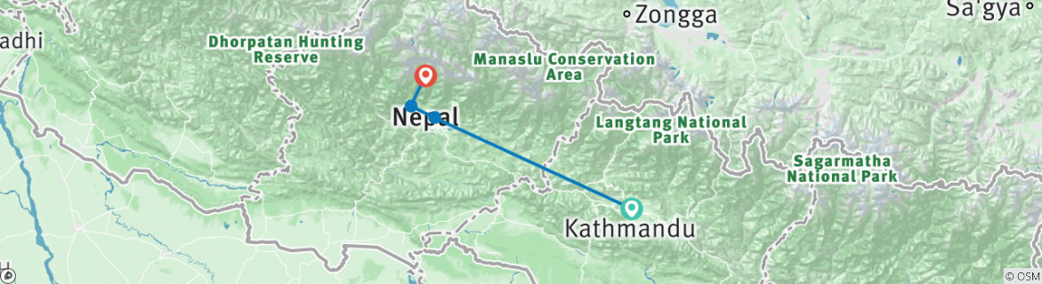 Map of Mardi Himal Trek