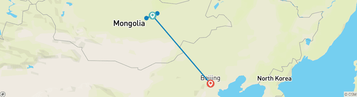 Foto van een kaart met de route van de rondreis