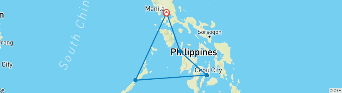 Foto van een kaart met de route van de rondreis