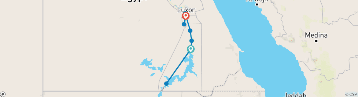 Foto van een kaart met de route van de rondreis