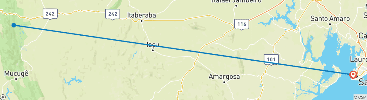 Karte von Chapada Diamantina: Lençóis & Brasiliens Höhlen-Hauptstadt