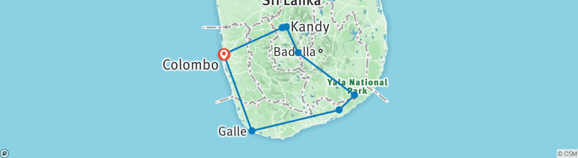 Map of Vivacious Sri Lanka